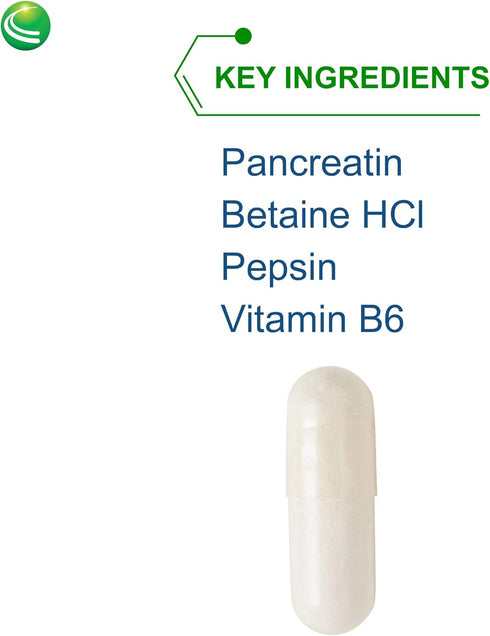 Nutra BioGenesis PanZyme - B Vitamins, Betanine HCl, and Pancreatin Digestive Enzymes, 180 Capsules
