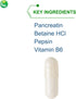 Nutra BioGenesis PanZyme - B Vitamins, Betanine HCl, and Pancreatin Digestive Enzymes, 180 Capsules