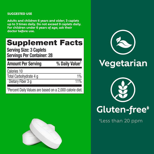 Benefiber Prebiotic Fiber Supplement Caplets - 84 Count