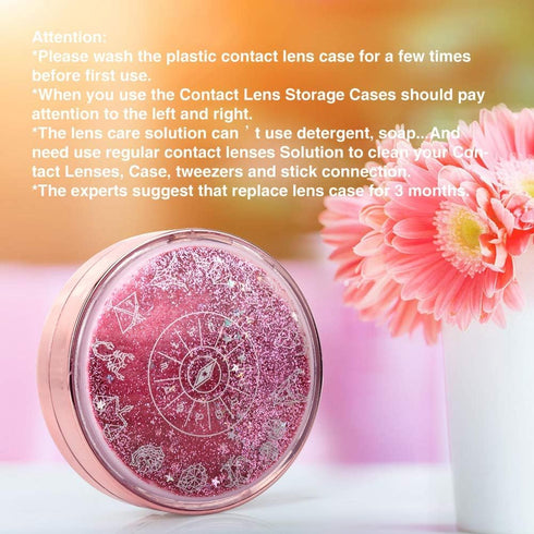ofone Contact Lens Case - Bling Constellations Contact Cases Travel Kit with Remover Tool Tweezers Solution Bottle