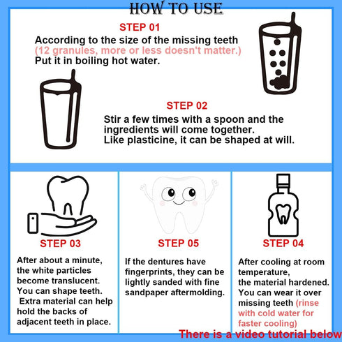 Yuehao 30Ml -1 New Temporary Tooth Temporary Repair Kit, DIY Play DoughSolidSimple-Temporary Fake Teeth Replacement Kit