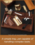 Black Walnut Rolling Tray 11"x7" with Cleaning Brush and Scoop Card, Accessories for Rolling Papers and Grinders