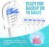 (6pk) Toothbrush Replacement Heads for Sonic Fusion 2.0 Waterpik & Flossing Toothbrush, DuPont Nylon Bristles