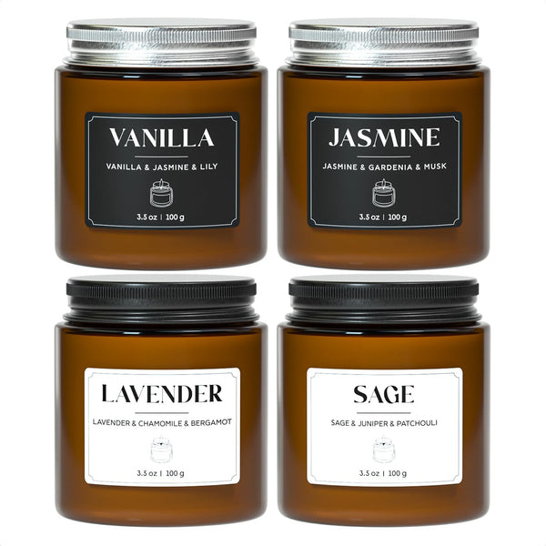 NORVENCE Scented Candles Gift Set, Stress Relief Candles for Home, Premium Soy