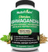 Nutrivein Organic Ashwagandha Capsules 1600mg with Black Pepper Extract - 120 Vegan Pills for Stress Relief & Immune