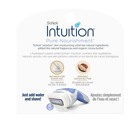 Schick Intuition Refill, Pure Nourishment Razors for Women, Organic Cocoa Butter, 6 Count (Pack of 1)
