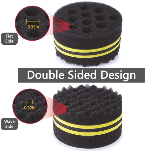 Small and Big Hole Hair Sponge for Twist Dreads Locking Afro Curl Brush, 2 PCS.