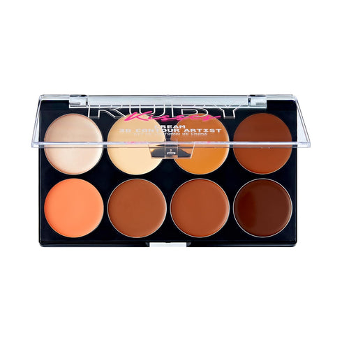 Ruby Kisses Flawless Finish 3D Contour Cream Makeup Palette – Lightweight Multi-Palette for Contouring Foundation,