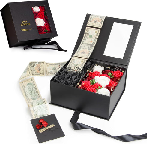 SDALU Money Pull Box for Cash Gift - Luxury Money Pull Out Flower