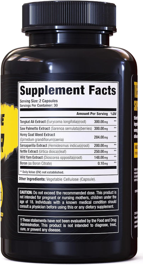 Testosterone Booster - Male Enhancing Pills for Muscle Growth, Libido, Stamina - Total T Test Boost - 2 PACK