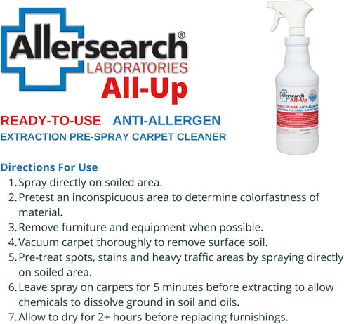 Allersearch All-Up Anti-Allergen Carpet Pre-Spray, 32 Oz Ready to Use
