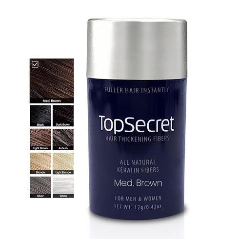 Top Secret Hair Thickening Building Fibers Refills - Natural Hair Filler for Men & Women - Medium Brown, Regular Size