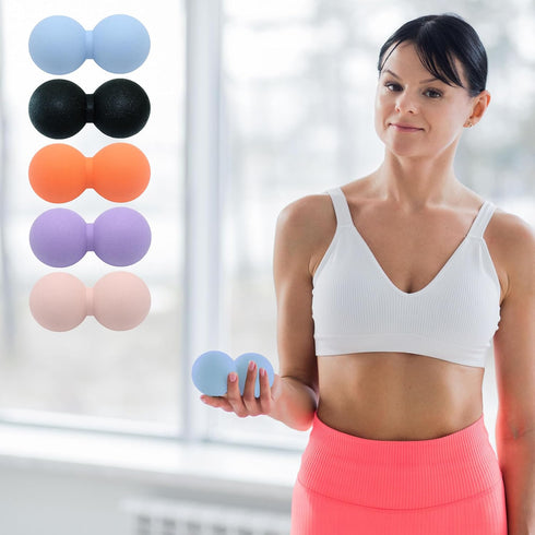 SIMPLECOOL Hard Peanut Massage Ball, Double Lacrosse Massage Ball. Deep Tissue Massage Roller Mobility Ball