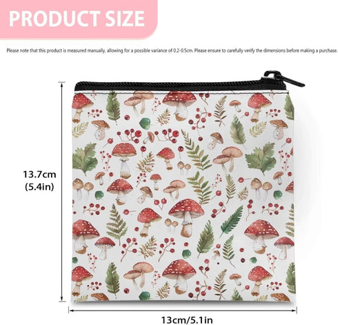 SUITOSELFY Mushroom Period Bag Pouch Cute Sanitary Napkin Storage Bag for Women Girls Portable Tampon Holder Menstrual