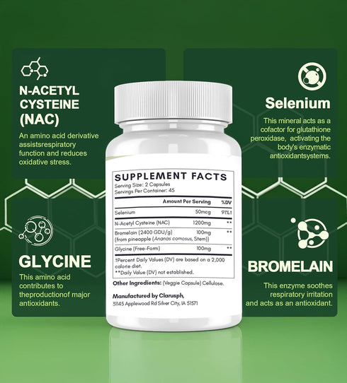 Immunity* 4-in-1 1200mg 3 NAC Supplement for Respiratory & & Lung* | NAC for Antioxidant | N-Acetylcysteine