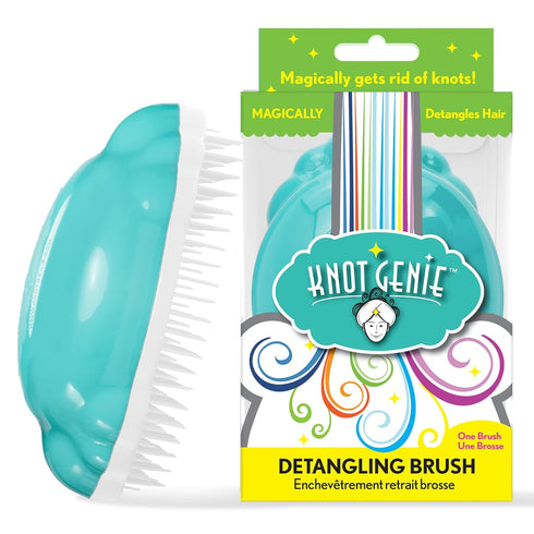 Knot Genie Original Full Size Detangling Hair Brush for Kids (Aquamarine Dream) - Perfect for Curly Hair