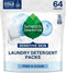 Seventh Generation Laundry Detergent Packs, 64 Count, Free & Clear, Made for Sensitive Skin, EPA Safer Choice