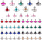 Planet Nail Charms, 54 Pcs 3D Nail Rhinestones, Shiny Silver Saturn Shape, Nail Art Decoration Supplies for Acrylic