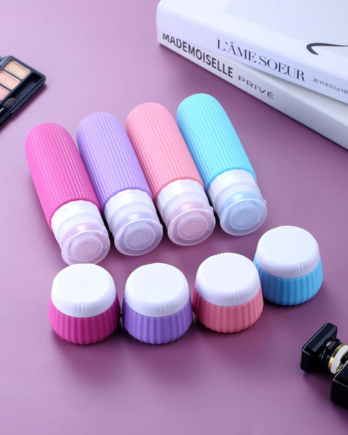 Travel Bottles for Toiletries, 8 Pack TSA Approved 3 oz Containers with Clear Bag, Leak Proof