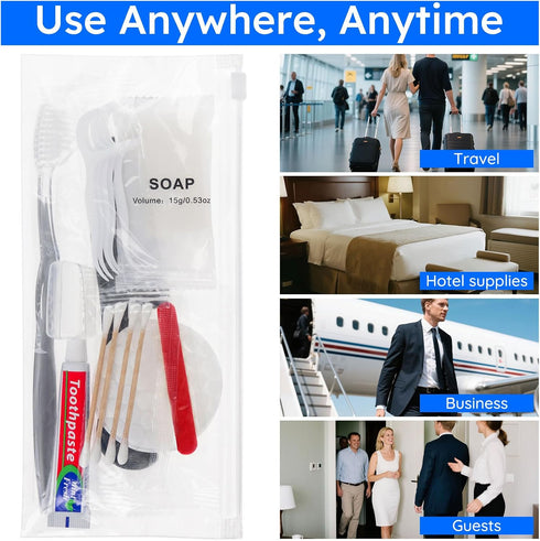 Package, (20 Set) Travel Toothbrush Kit, Hygiene Kit Comes in A Double Sealed Individual Personal Hygiene Kit