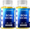 Vitamatic BCAA Gummies, 600mg per Serving, Peach Flavor, 60 Vegan Pectin Based Gummies (2 Bottles)
