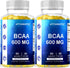 Vitamatic BCAA Gummies, 600mg per Serving, Peach Flavor, 60 Vegan Pectin Based Gummies (2 Bottles)