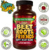 Beet Root Capsules 60 Count - Heart-Healthy Energy with Grape Seed Extract & Ginseng - Vegan Circulation Support