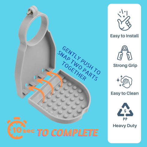 Detergent Cup Holder Set of 2, Besuerte Tidy Cup Laundry Drip Catcher, Durable, No-Fall, No Drips or Spills (Grey)