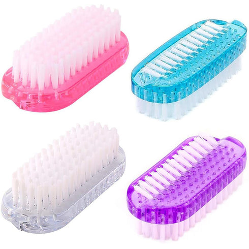 Nail Brush for Cleaning Fingernails, Two-Sided Scrub Brush with Soft and Stiff Bristles, 4 PCS for Men, Women, Kids