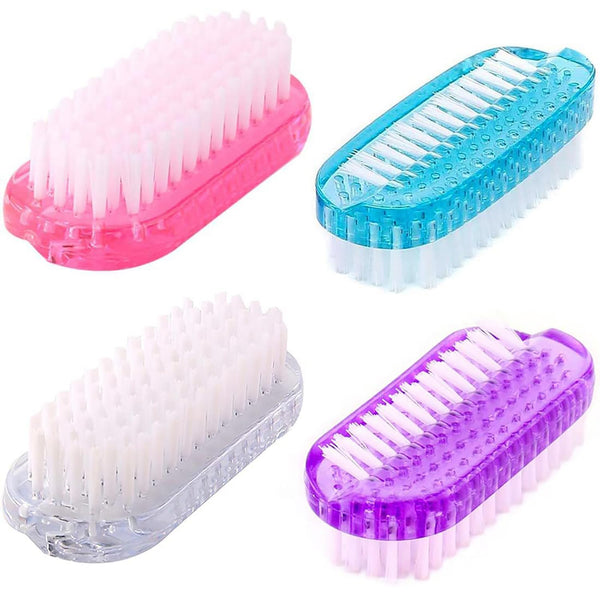 Nail Brush for Cleaning Fingernails, Two-Sided Scrub Brush with Soft and Stiff Bristles, 4 PCS for Men, Women, Kids