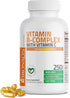 Bronson Vitamin B Complex with Vitamin C, Immune Health, Energy Support, 250 Vegetarian Capsules