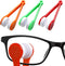 houlishu 3PCS Mini Eyeglass Cleaner Brush, Portable Microfiber Sunglasses Cleaner Clip, Green Orange