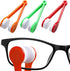houlishu 3PCS Mini Eyeglass Cleaner Brush, Portable Microfiber Sunglasses Cleaner Clip, Green Orange