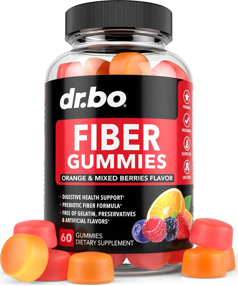 Fiber Gummies for Adults & Kids - Tasty Gummy Prebiotic Fiber Supplement for Digestive Health, 60 Fiber Gummies