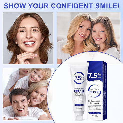 HUALIJIA 2 Pack (4.23 Oz), Hydroxyapatite Toothpastes for Enamel Protection and Tooth Strengthening Fluoride-Free