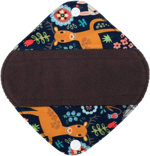 5 XS Panty Liners and 1 Wet Bag, Reusable Washable Cloth Menstrual Pads (Deers, XS Panty Liners)