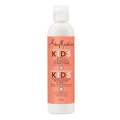 SheaMoisture 2-in-1 Shampoo and Conditioner for Kids Coconut and Hibiscus, 8 oz Coconut Oil for Hair