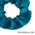 MulberrySilk Hair Scrunchies for Women, 3 Pack Silk Hair Ties for Sleep, Black, Taupe, Peacock Blue