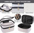 FITINI Double Layer Makeup Bags, Travel Storage Cosmetic Cases, Water-resistant Organizer for Women, Gray