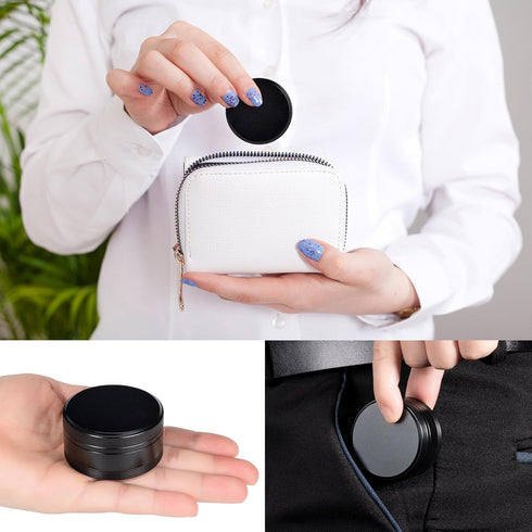 Portable Metal Pill Box - Single Waterproof Pill Container for Travel, Daily Round Aluminium Medicine Organizer Holder