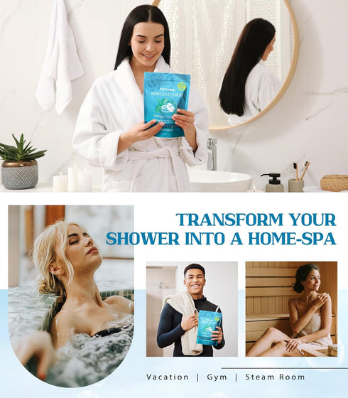 POPCHOSE Shower Steamers - 16 Pack Eucalyptus Mint Aromatherapy Tablets for Stress Relaxation and Nasal Congestion