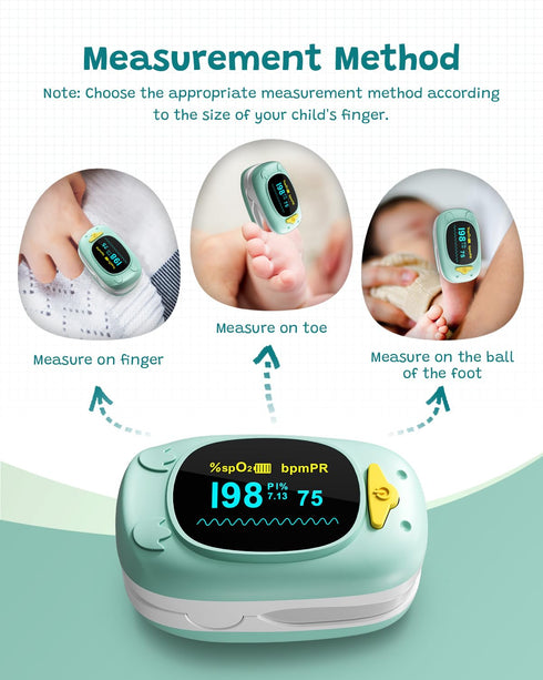 SpO2 Children Pulse Oximeter Fingertip Pulse Oximeter for Kids Child Blood Oxygen Monitor Portable Blood Oxygen