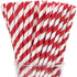 Webake Biodegradable Paper Straws Bulk 200 Red Striped Drinking Straws, Eco-Friendly Alternative for Parties