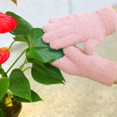 Microfiber Gloves for Plant Dusting, Reusable Leaf Cleaning Glove for Houseplants by Evridwear