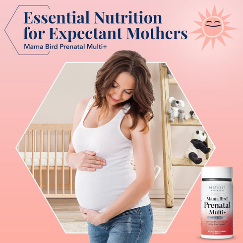 Best Nest Wellness Mama Bird Prenatal Vitamin - Vegan Prenatal Vitamins for Women with Methylfolate (Folic Acid) &