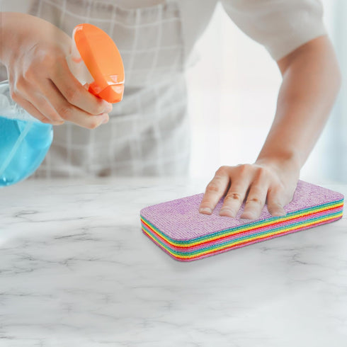 Eurow 12-Layer Microfiber Sponge Block for Cleaning & Drying, Multi-Color