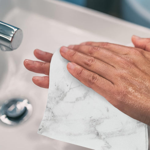 Zonon 150 Pcs Marble Paper Hand Towels for Bathroom Disposable Guest Hand Towels Decorative Paper Marbleized Dinner