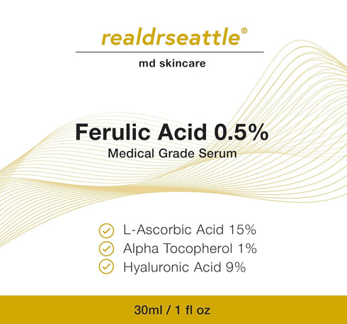 Advanced Skincare Serum, Non-Greasy Organic Formula, 15% Vitamin C, 1% Vitamin E, 0.5% Ferulic, 9% Hyaluronic Acid