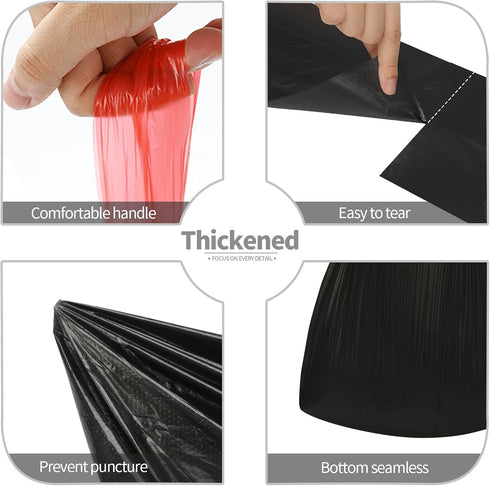 4 Gallon Drawstring Trash Bags, 60 Counts (3 Rolls) for Office, Bathroom, Kitchen, Bedroom, Black Garbage Bags