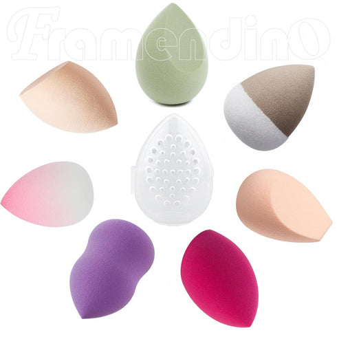 Framendino 4 Pack Breathable Makeup Sponge Case, Protective Plastic Beauty Blender Holder for Women Girls